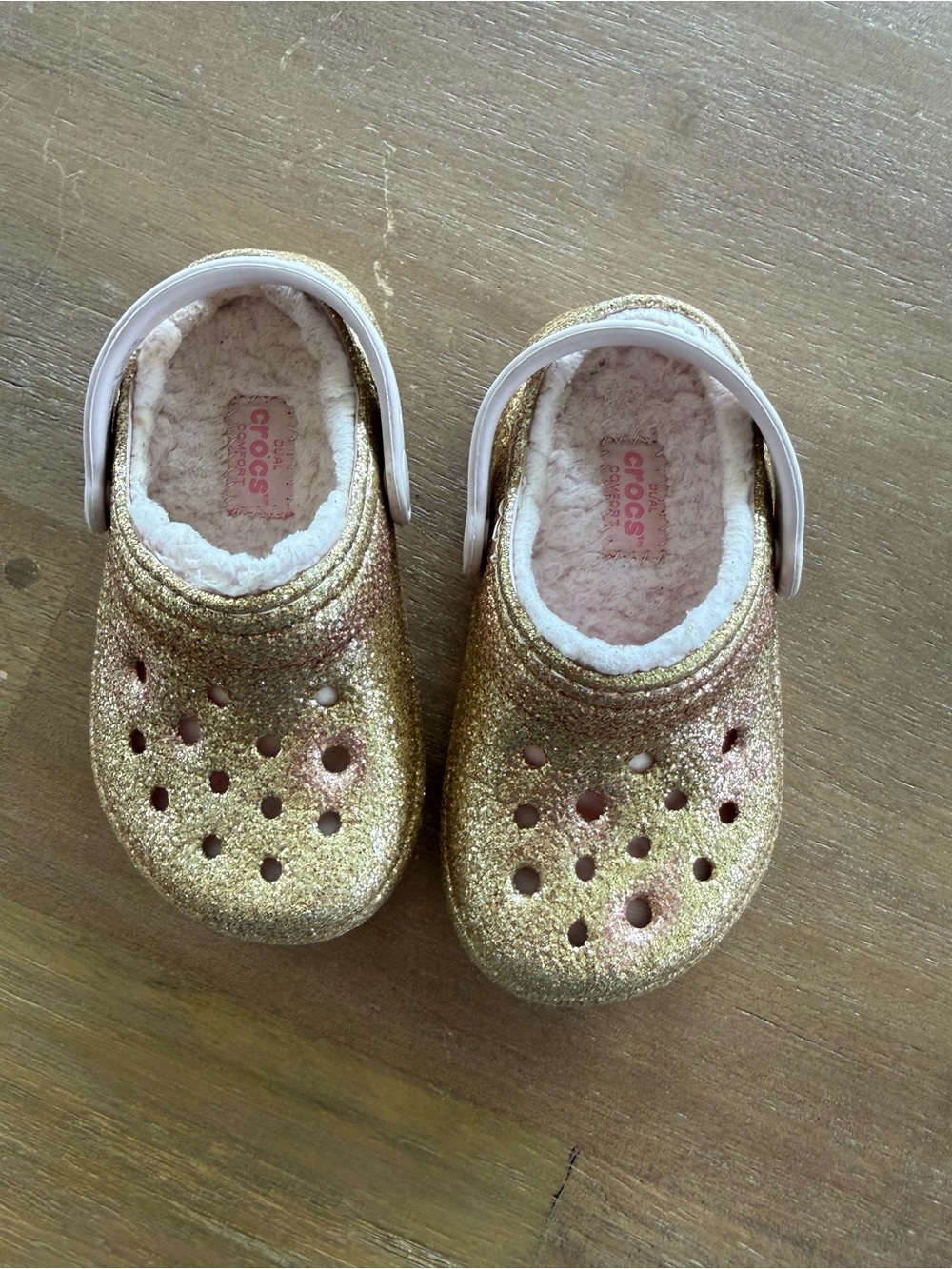 CROCS Kids Glitter Lined Clog - Gold